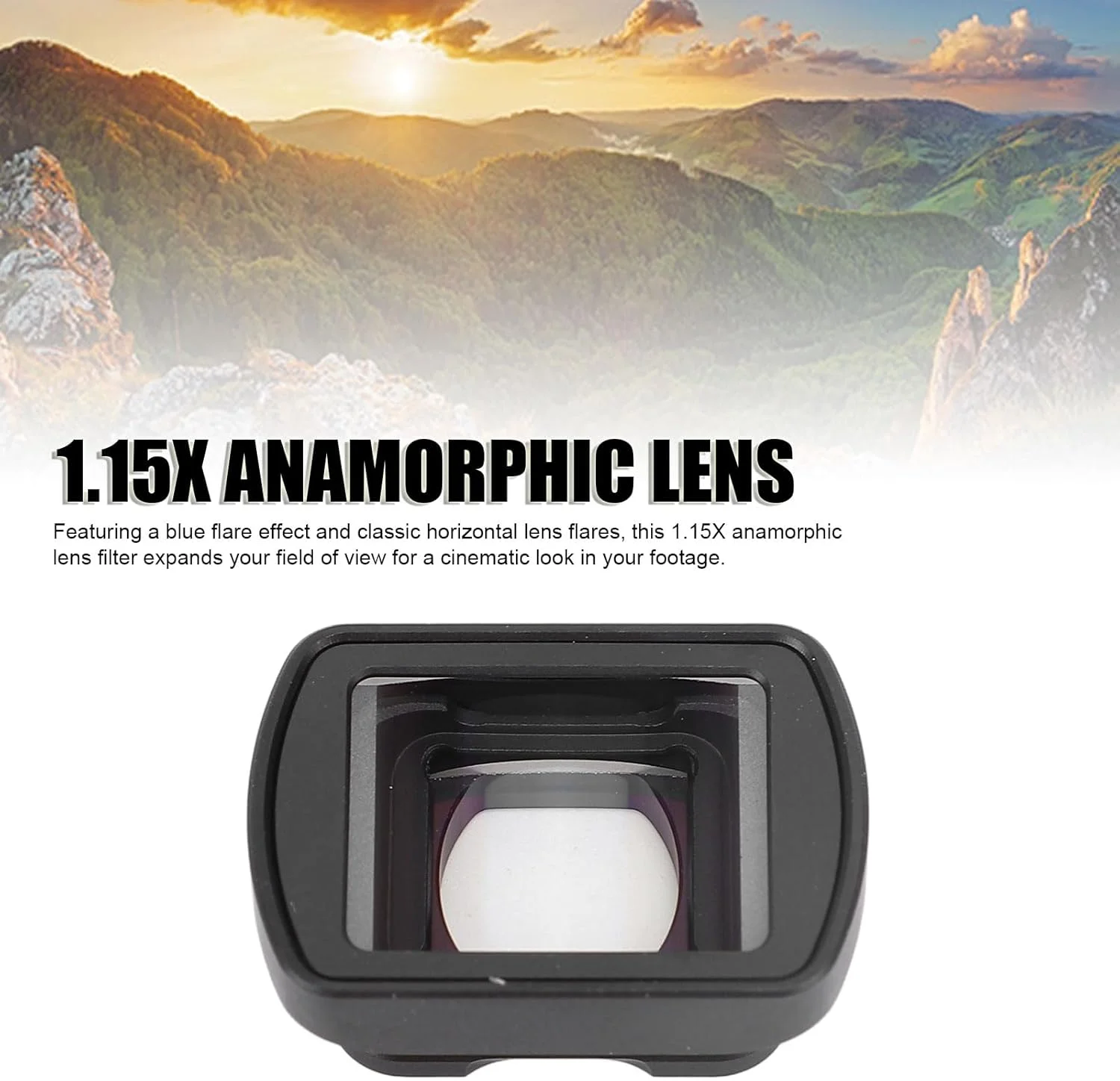 لنز آنامورفیک 1.15X برای 3 - فیلتر سینمایی مغناطیسی با جلوه آبی، آداپتور عریض برای دوربین اکشن دستی | شیشه اپتیکال، مقاوم در برابر خش (آلومینیوم هوافضا) لنز آنامورفیک 1.15X برای 3 - فیلتر سینمایی مغناطیسی با جلوه آبی، آداپتور عریض برای دوربین اکشن دستی | شیشه اپتیکال، مقاوم در برابر خش (آلومینیوم هوافضا)