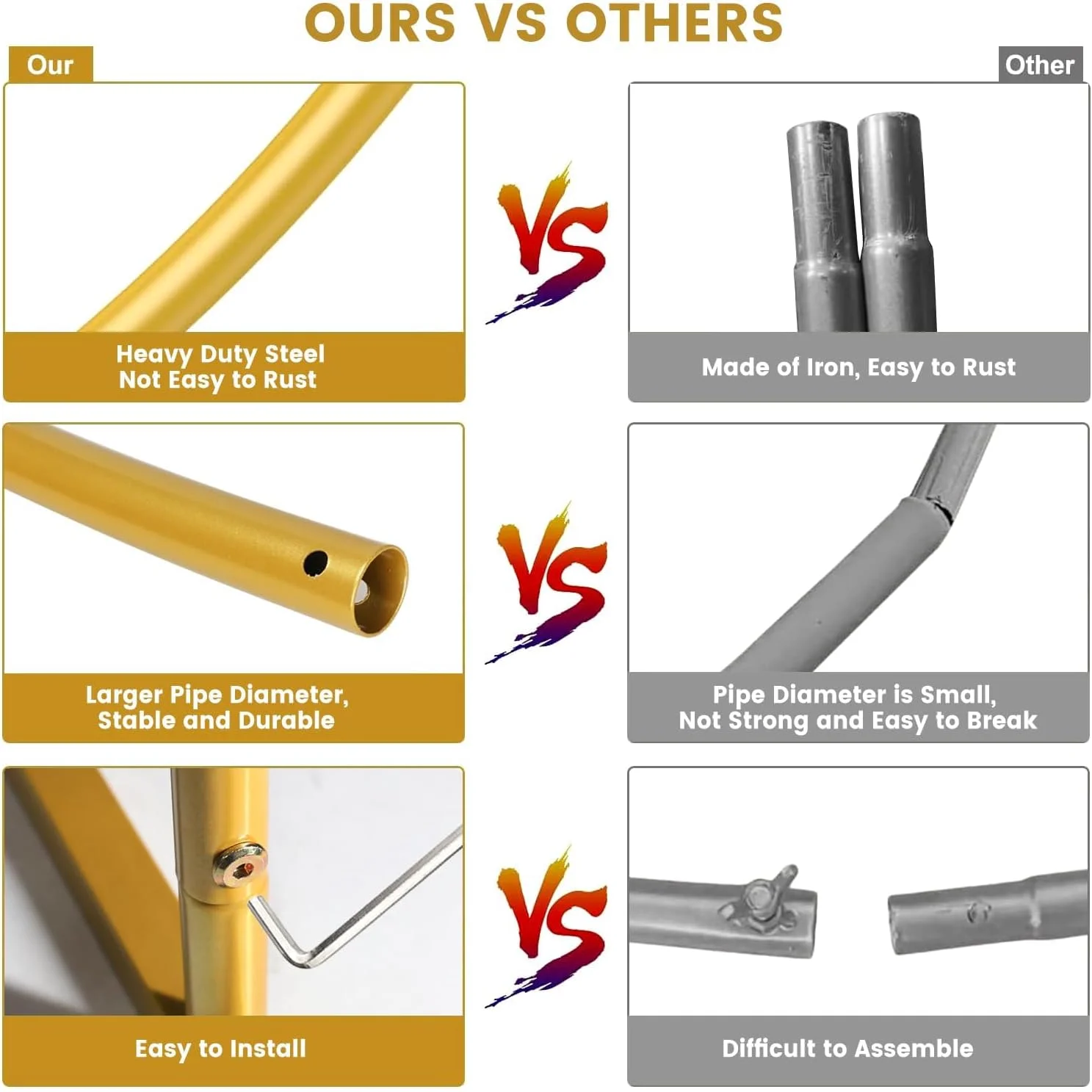 پایه طاق بادکنک ۲ متری XTECH، قاب طاق فلزی پایدار، کیت تزئین قاب طاق بادکنک طلایی برای عروسی، جشن تولد، جشن نوزاد، تزئینات جشنواره (مربع طلایی) پایه طاق بادکنک ۲ متری XTECH، قاب طاق فلزی پایدار، کیت تزئین قاب طاق بادکنک طلایی برای عروسی، جشن تولد، جشن نوزاد، تزئینات جشنواره (مربع طلایی)