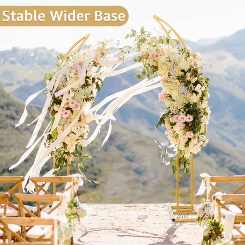 مجموعه 2 عددی قاب طاق فلزی برای مراسم عروسی، استند پس زمینه طاق بادکنک برای جشن، تولد، سالگرد، جشن نوزاد، دکور گل آرایی رویدادهای داخلی و خارجی، مشکی 150cm+180cm