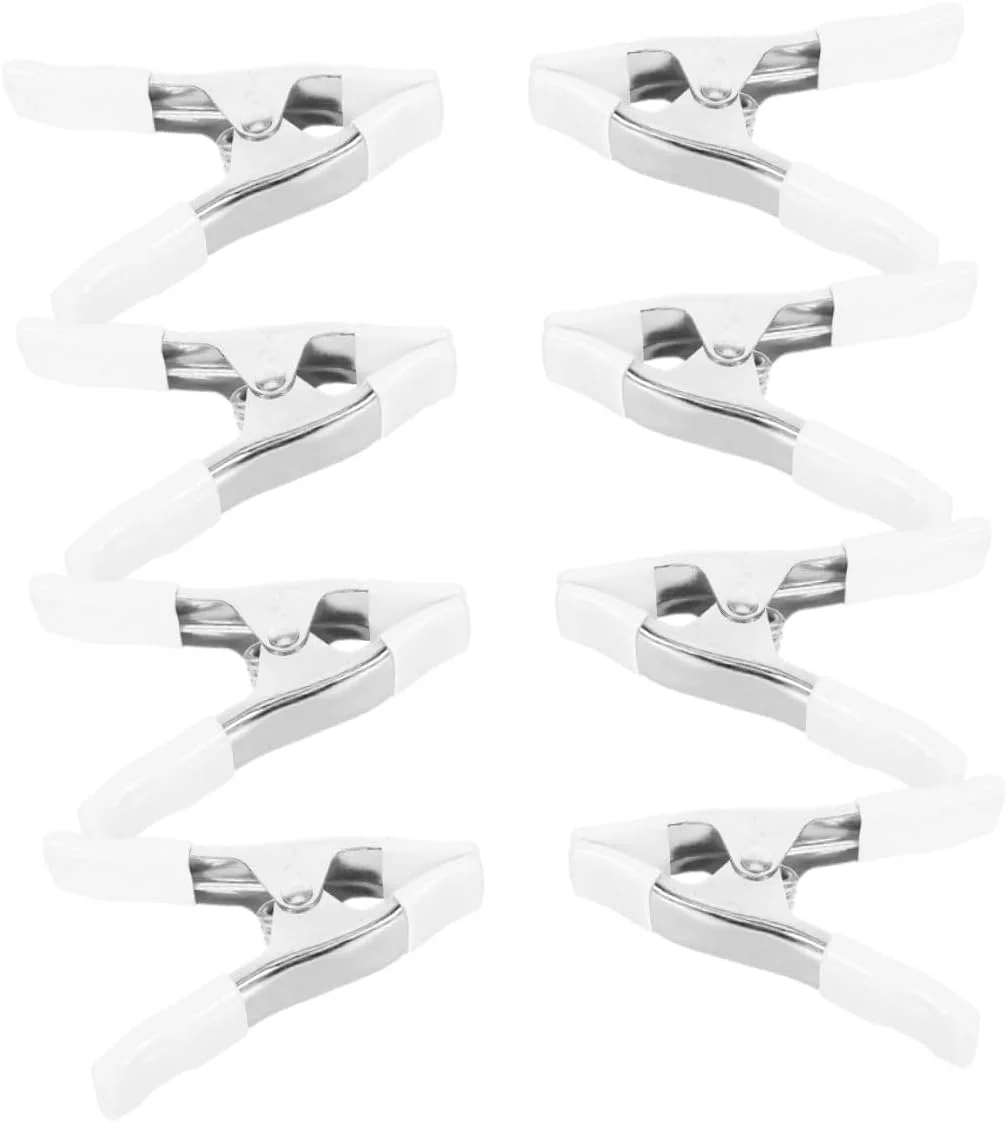 گیره های پس زمینه فنری Veemoon، گیره های پس زمینه، گیره های نگهدارنده پس زمینه، نقره ای کروم، 8 عدد