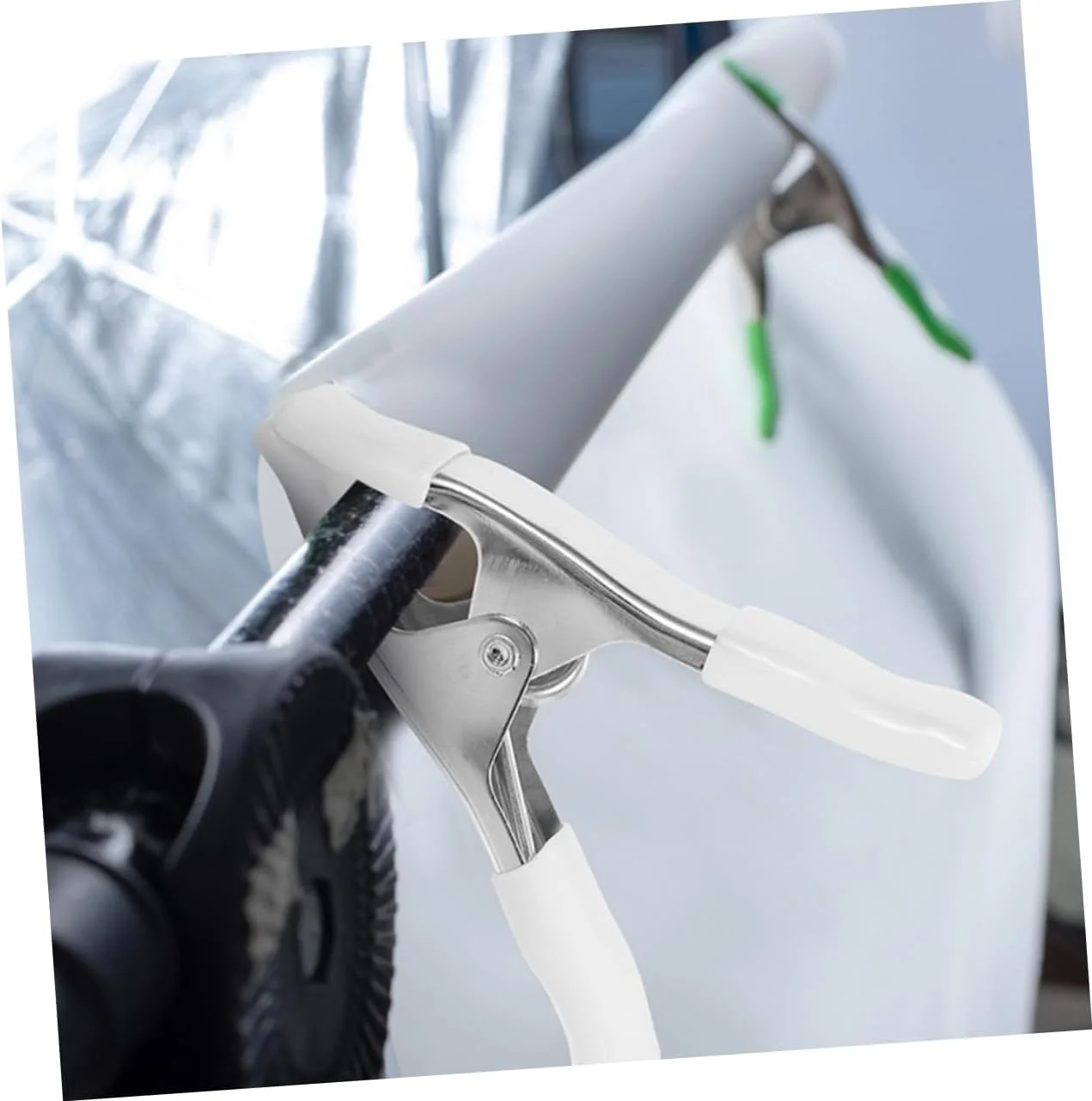 گیره های پس زمینه فنری Veemoon، گیره های پس زمینه، گیره های نگهدارنده پس زمینه، نقره ای کروم، 8 عدد گیره های پس زمینه فنری Veemoon، گیره های پس زمینه، گیره های نگهدارنده پس زمینه، نقره ای کروم، 8 عدد