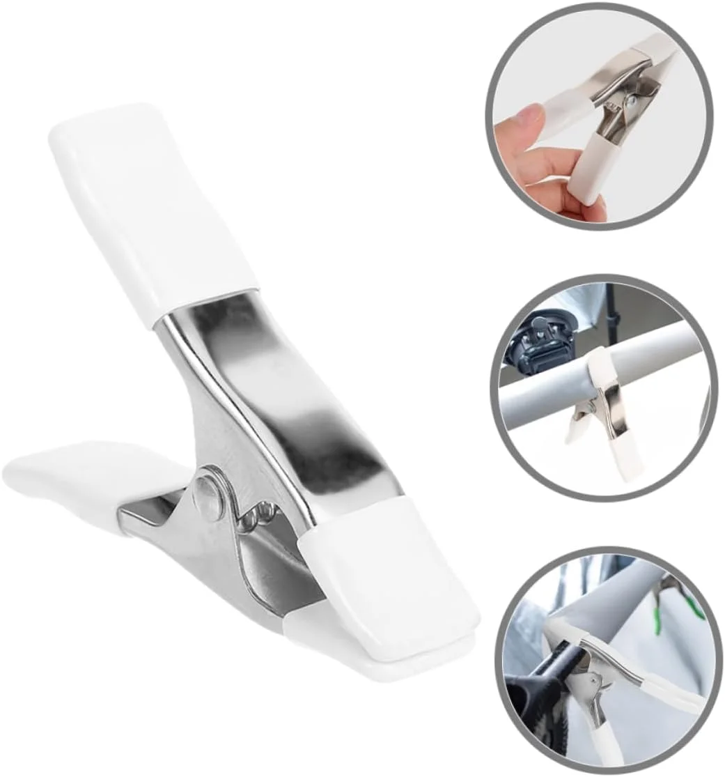 گیره های پس زمینه فنری Veemoon، گیره های پس زمینه، گیره های نگهدارنده پس زمینه، نقره ای کروم، 8 عدد گیره های پس زمینه فنری Veemoon، گیره های پس زمینه، گیره های نگهدارنده پس زمینه، نقره ای کروم، 8 عدد