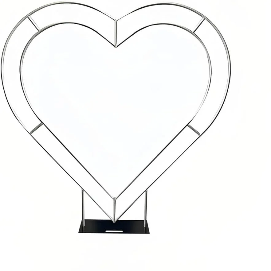 استند طاق قوسی قلبی شکل، طاق عروسی به شکل قلب با گل های مصنوعی، پس زمینه گل رز و هورتانسیا 5 بعدی، برای مراسم عروسی و تزئینات جشن، 2×2 متر