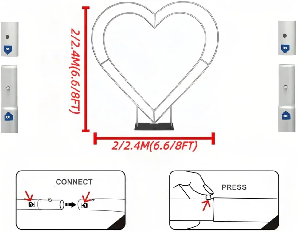 استند طاق قوسی قلبی شکل، طاق عروسی به شکل قلب با گل های مصنوعی، پس زمینه گل رز و هورتانسیا 5 بعدی، برای مراسم عروسی و تزئینات جشن، 2×2 متر استند طاق قوسی قلبی شکل، طاق عروسی به شکل قلب با گل های مصنوعی، پس زمینه گل رز و هورتانسیا 5 بعدی، برای مراسم عروسی و تزئینات جشن، 2×2 متر