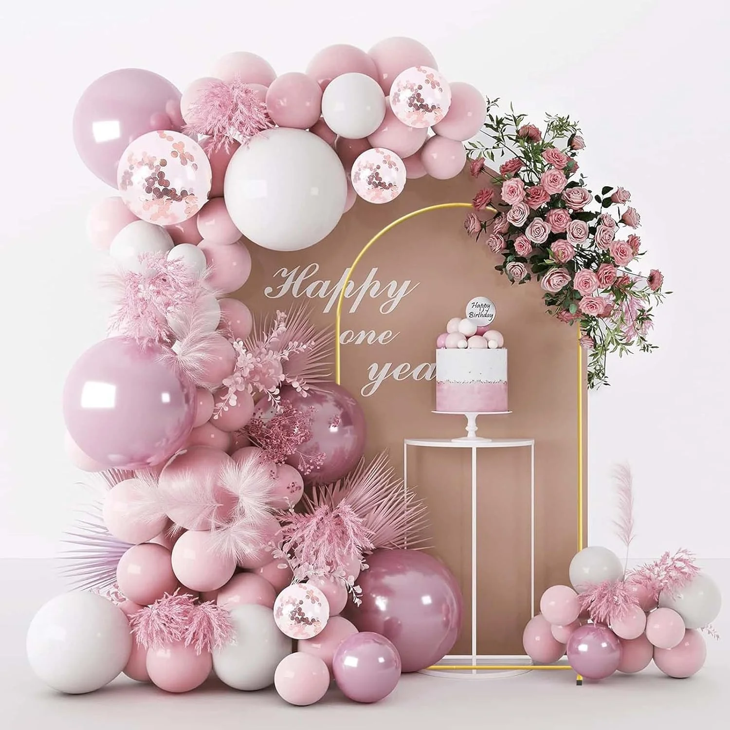 استند پس زمینه قوسی فلزی طلایی 2.2 متری، قاب مربعی برای جشن تولد، جشن نوزاد و دکوراسیون مراسم