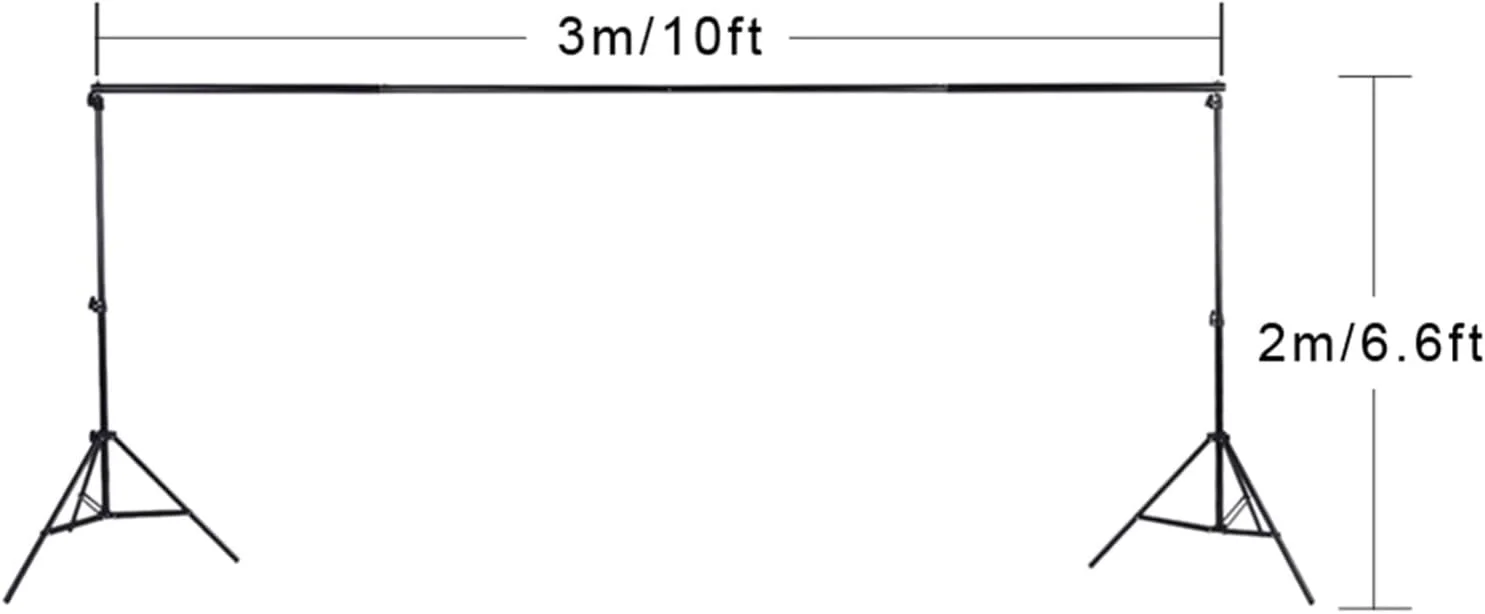 پایه фон عکاسی 2 * 3 متری با گیره: کیت میله фон استودیویی قابل تنظیم پایه фон عکاسی 2 * 3 متری با گیره: کیت میله фон استودیویی قابل تنظیم