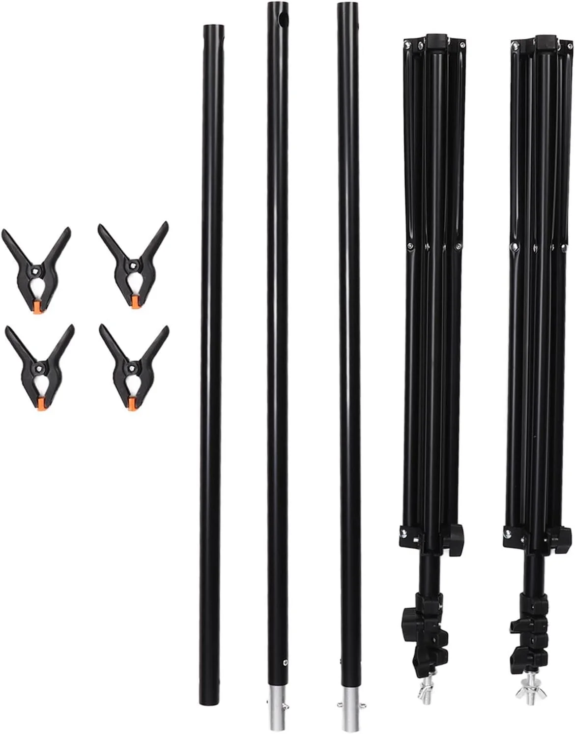 مجموعه پایه نگهدارنده پس زمینه عکس آلیاژ آلومینیوم، سیستم پشتیبانی پس زمینه قابل تنظیم با گیره های فنری برای استودیو پرتره