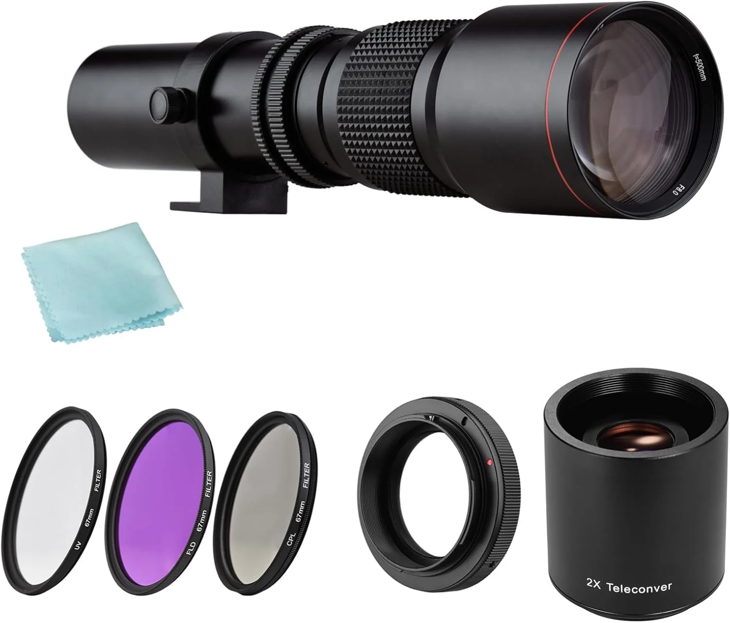 لنز سوپر تله فوتو دوربین Labymos 500mm F/8.0-32 دستی با مانت T + فیلتر UV/CPL/FLD + لنز تله کانورتور 2X 500mm + حلقه آداپتور T2-EOS جایگزین برای EOS Rebel T7 T7i T6 T6i T5 80D 77D 700D لنز سوپر تله فوتو دوربین Labymos 500mm F/8.0-32 دستی با مانت T + فیلتر UV/CPL/FLD + لنز تله کانورتور 2X 500mm + حلقه آداپتور T2-EOS جایگزین برای EOS Rebel T7 T7i T6 T6i T5 80D 77D 700D