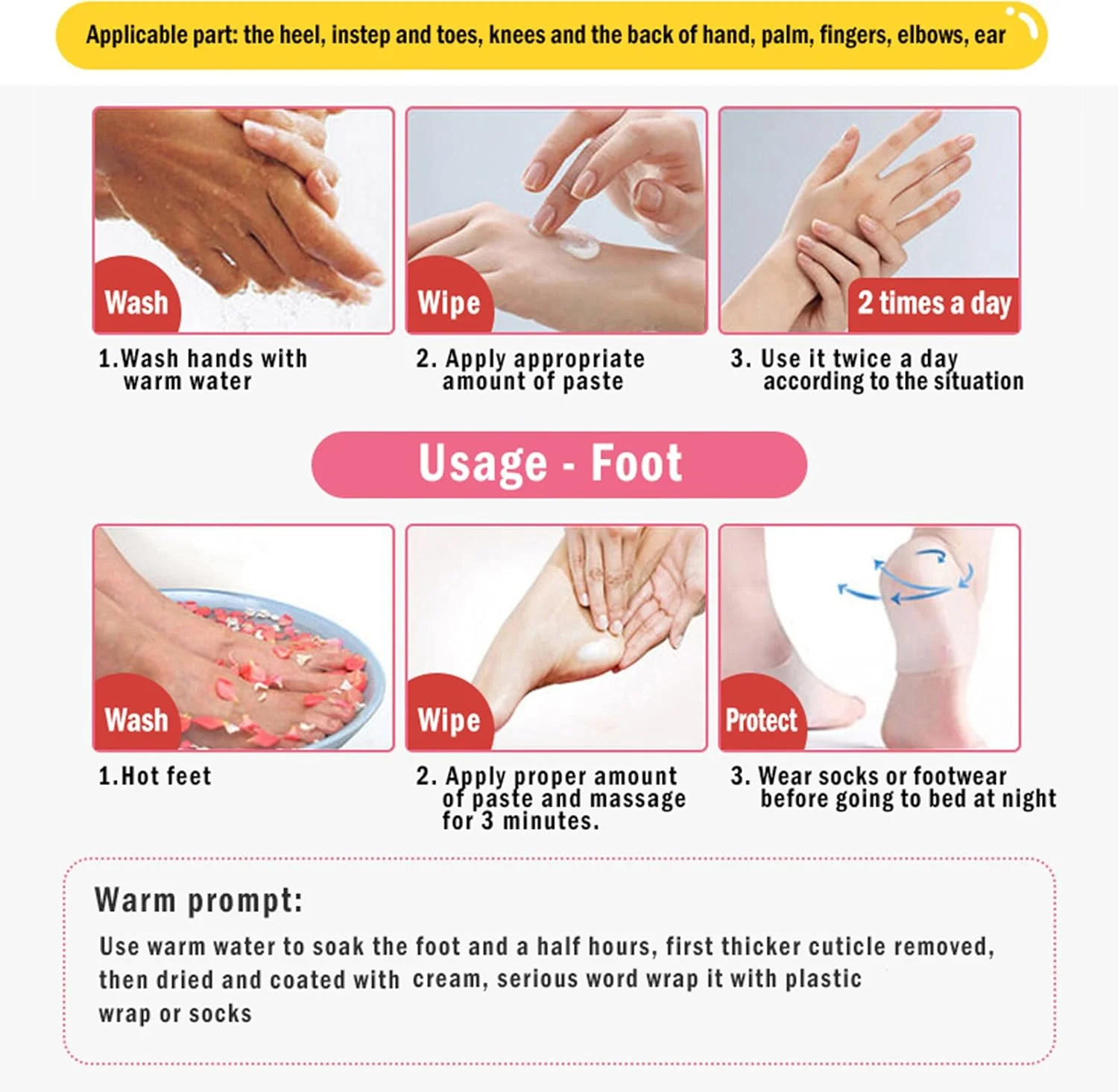 کرم ترمیم کننده دست و پا، کرم ترمیم کننده پوست ترک خورده، کرم مرطوب کننده و آبرسان ترمیم ترک پاشنه پا، ماسک پا خشک، کرم ترمیم کننده ترک پاشنه پا خشک