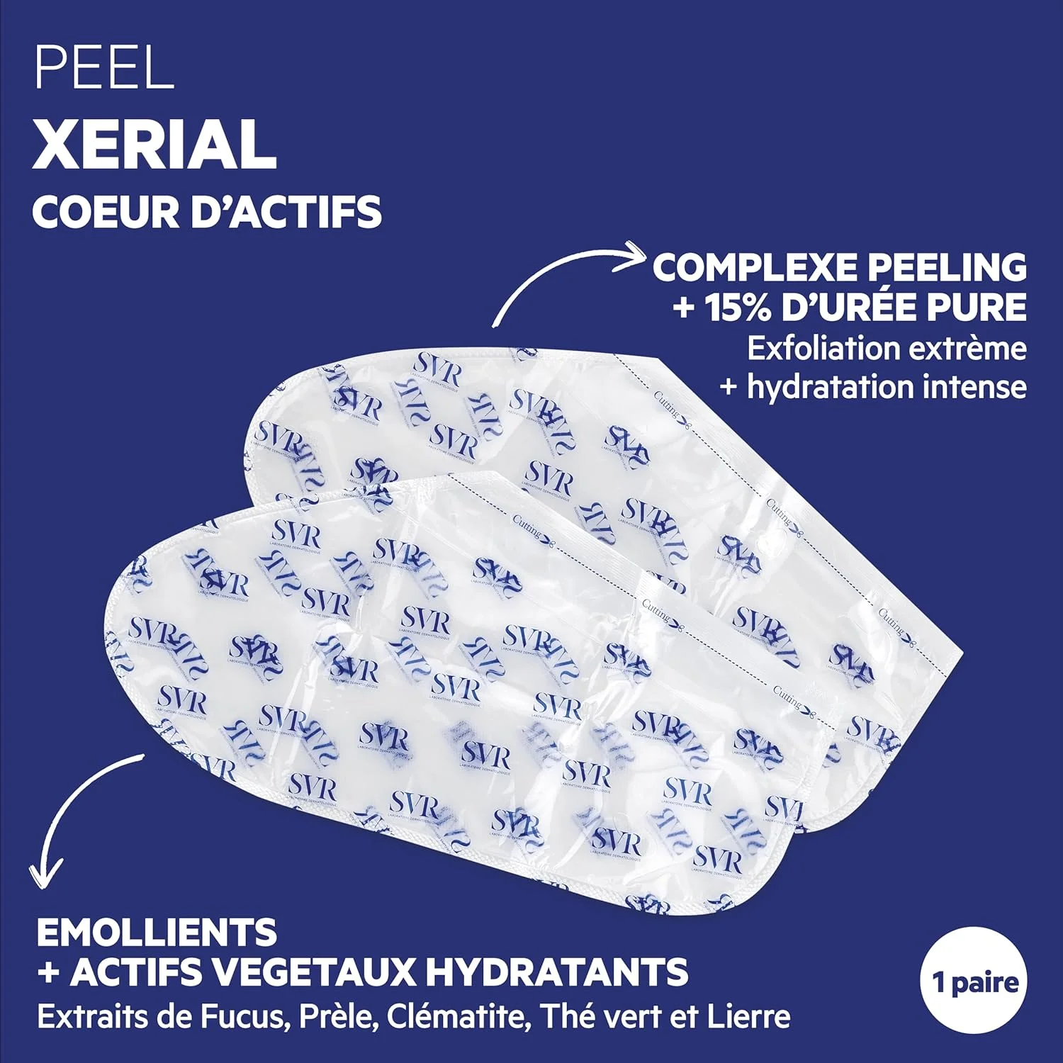 جوراب لایه بردار SVR XERIAL، درمان پینه، مناسب برای پوست های خیلی خشک، پوسته پوسته شده، ورقه ورقه شده یا آسیب دیده پا، 2 جفت جوراب لایه بردار SVR XERIAL، درمان پینه، مناسب برای پوست های خیلی خشک، پوسته پوسته شده، ورقه ورقه شده یا آسیب دیده پا، 2 جفت