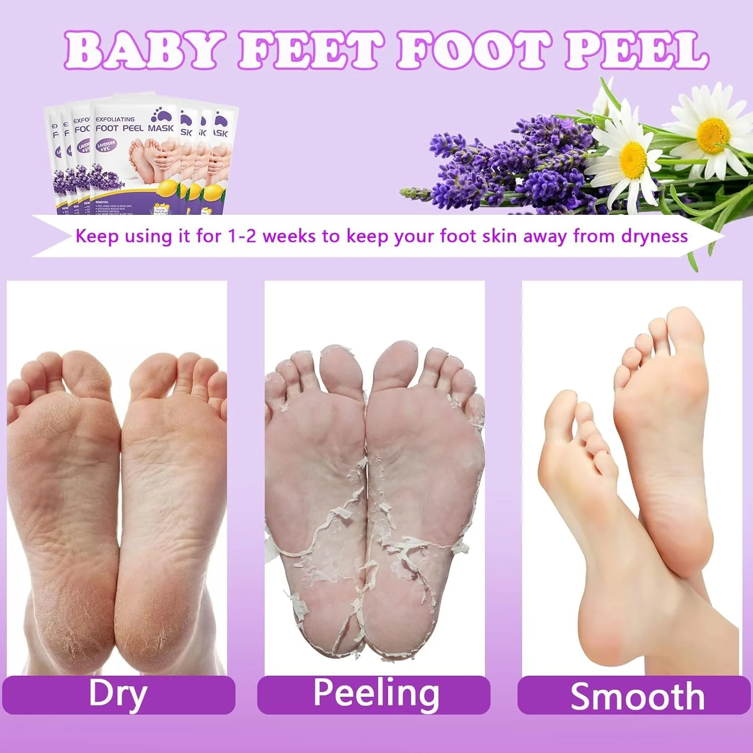 ۵ جفت ماسک لایه بردار پا، ماسک ژلی لایه بردار پا برای خشکی و ترک خوردگی، پینه، از بین بردن پوست مرده پا، ترمیم کلاژن غنی پاشنه های زبر، لمس نرم و صاف، ست هدیه مراقبت از پا مرطوب کننده