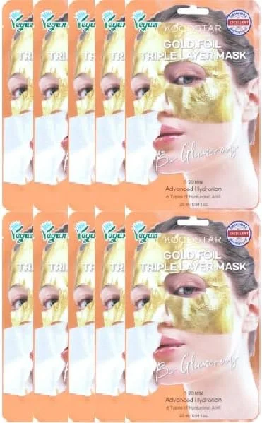 ماسک صورت نقابی طلایی گیاهی کوکواستار | بسته 10 عددی | 25 میلی لیتر | آبرسانی لوکس و درمان افزایش درخشندگی ماسک صورت نقابی طلایی گیاهی کوکواستار | بسته 10 عددی | 25 میلی لیتر | آبرسانی لوکس و درمان افزایش درخشندگی