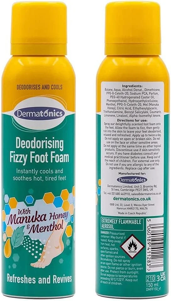 فوم پا گازدار خوشبو کننده درماتونیکس با عسل مانوکا و منتول 150 میلی لیتر