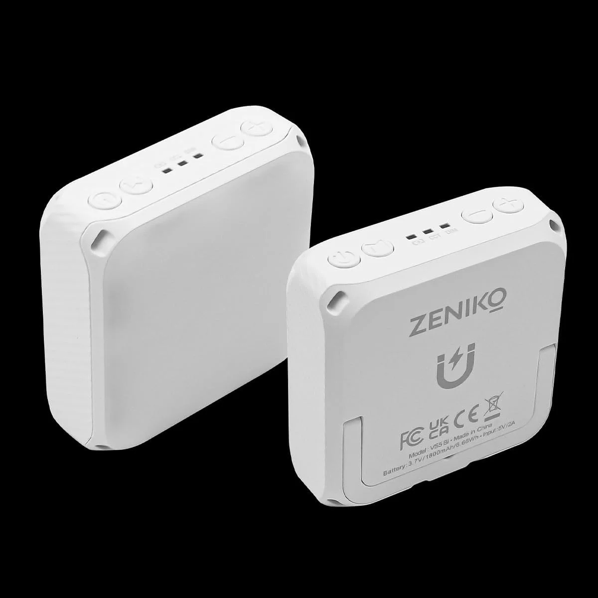 چراغ LED دو رنگ کوچک چند منظوره با قابلیت تنظیم دمای نور، قابل شارژ، مناسب برای نورپردازی تکمیلی، 2500K-8500K، با قابلیت تنظیم شدت نور و اتصال مغناطیسی، مناسب برای تولید ولاگ و پخش زنده - سفید