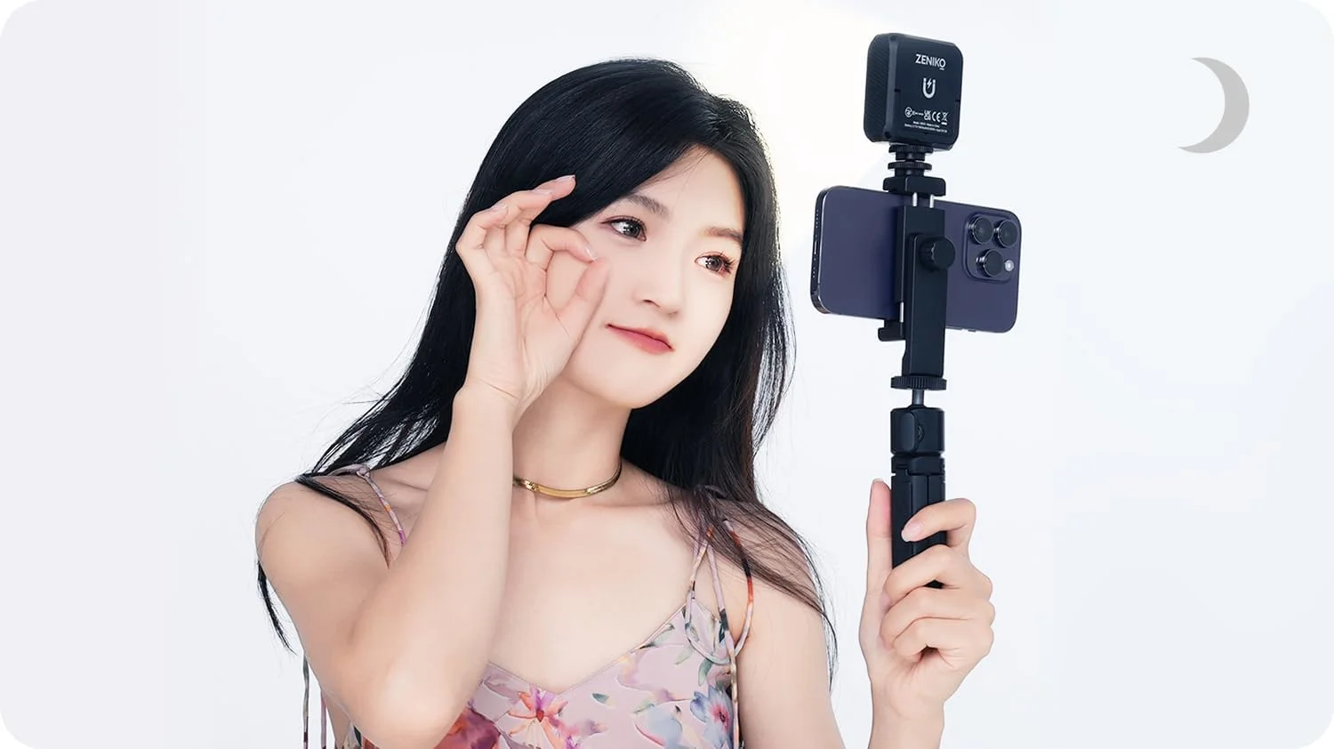 چراغ LED کوچک دو رنگ چند منظوره برای ویدیو، با قابلیت تنظیم دمای نور، قابل شارژ، با قابلیت تنظیم نور 2500K-8500K و پشتیبانی از جذب مغناطیسی برای پخش زنده ولاگ - آبی