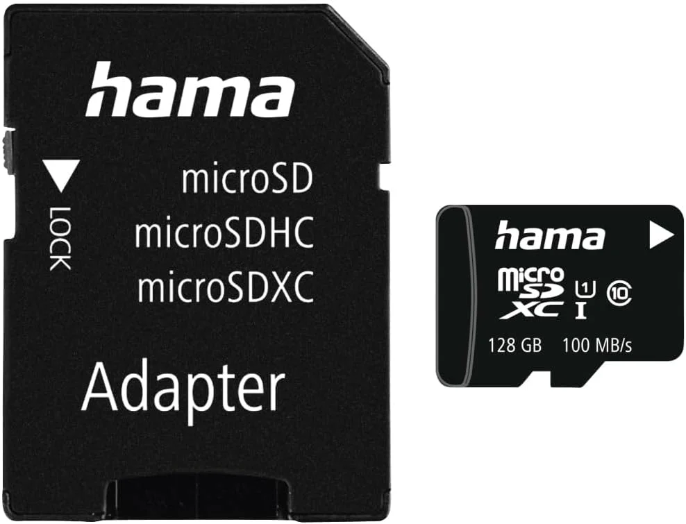 کارت حافظه میکرو اس دی Hama | microSDHC | microSDXC با ظرفیت 128 گیگابایت و سرعت انتقال 80 مگابایت بر ثانیه، کلاس 10، فرمت مینی SD مناسب برای تلفن همراه اندروید، تبلت، نینتندو UHS-I کارت حافظه میکرو اس دی Hama | microSDHC | microSDXC با ظرفیت 128 گیگابایت و سرعت انتقال 80 مگابایت بر ثانیه، کلاس 10، فرمت مینی SD مناسب برای تلفن همراه اندروید، تبلت، نینتندو UHS-I