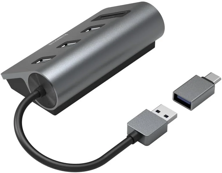 هاب USB و کارت خوان هاما 5 پورت (3 عدد USB-A، 1 عدد SD، 1 عدد MicroSD با آداپتور USB-C، تا 5 گیگابیت بر ثانیه، اتصال برای ماوس، کیبورد، کارت حافظه و غیره، آداپتور USB برای دفتر کار، خانه) آلومینیومی هاب USB و کارت خوان هاما 5 پورت (3 عدد USB-A، 1 عدد SD، 1 عدد MicroSD با آداپتور USB-C، تا 5 گیگابیت بر ثانیه، اتصال برای ماوس، کیبورد، کارت حافظه و غیره، آداپتور USB برای دفتر کار، خانه) آلومینیومی