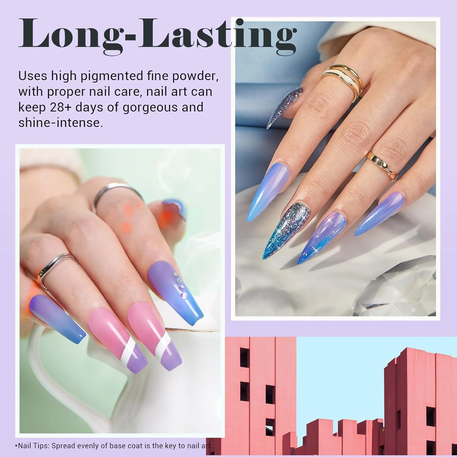 پودر دیپ تغییر رنگ آبی AZUREBEAUTY (28 گرم) برای مانیکور ناخن فرانسوی و طراحی ناخن، بدون بو و مواد مضر، بدون نیاز به لامپ UV LED، ماندگاری طولانی، بدون تست حیوانی، تغییر رنگ آبی