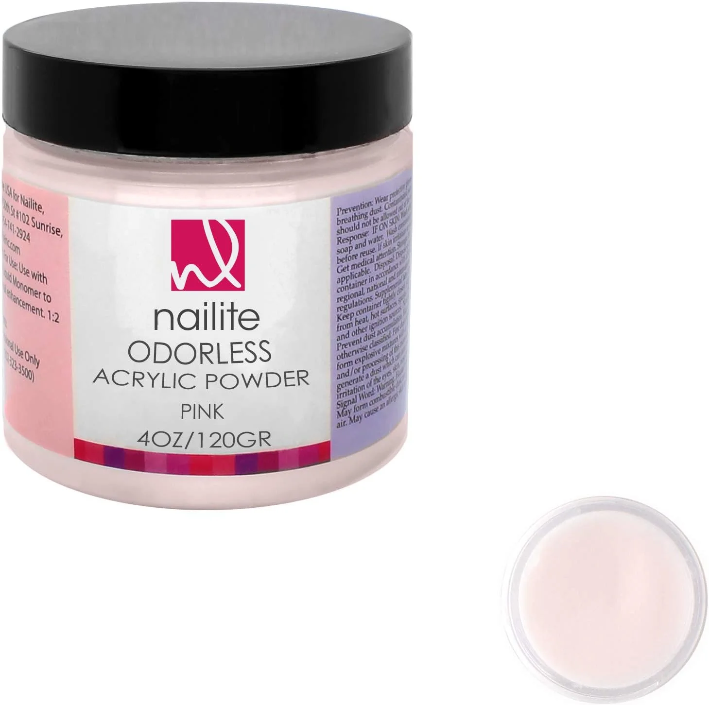 پودر اکریلیک حرفه ای برای سیستم کاشت ناخن، مقاوم، ماندگار، فرمول EMA و بدون زرد شدن - صورتی (113 گرم)