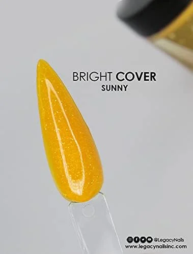 پودر اکریلیک پوشش کامل رنگی روشن حرفه ای Legacy Nails، رنگ آفتابی، 56 گرم، با درخشش و براقیت برای کاشت ناخن