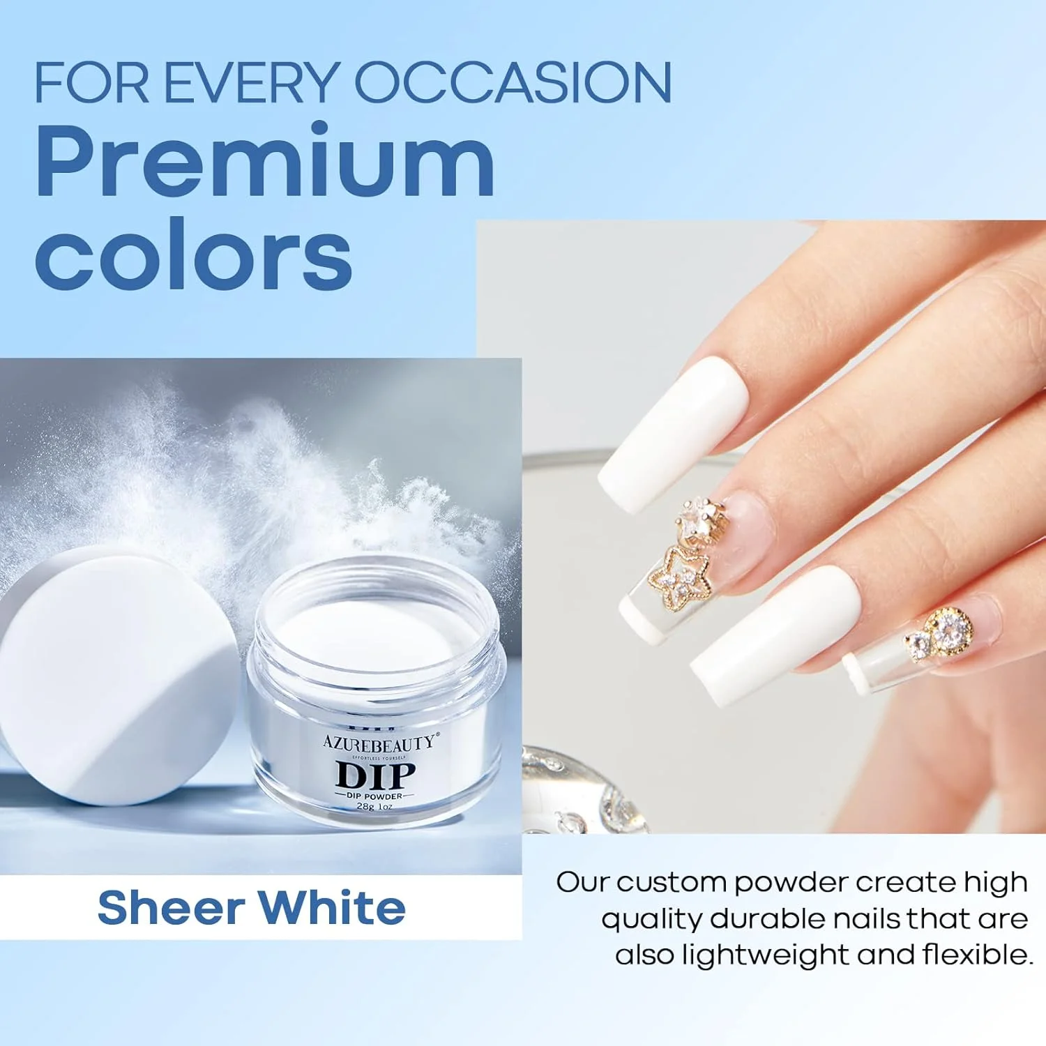 پودر دیپ ناخن آژور بیوتی، رنگ سفید روشن، پودر دیپینگ ناخن پایه، طراحی ناخن فرانسوی، شروع مانیکور سالنی DIY در خانه، بدون بو و ماندگاری طولانی، بدون نیاز به خشک کردن با لامپ ناخن، 1 اونس پودر دیپ ناخن آژور بیوتی، رنگ سفید روشن، پودر دیپینگ ناخن پایه، طراحی ناخن فرانسوی، شروع مانیکور سالنی DIY در خانه، بدون بو و ماندگاری طولانی، بدون نیاز به خشک کردن با لامپ ناخن، 1 اونس