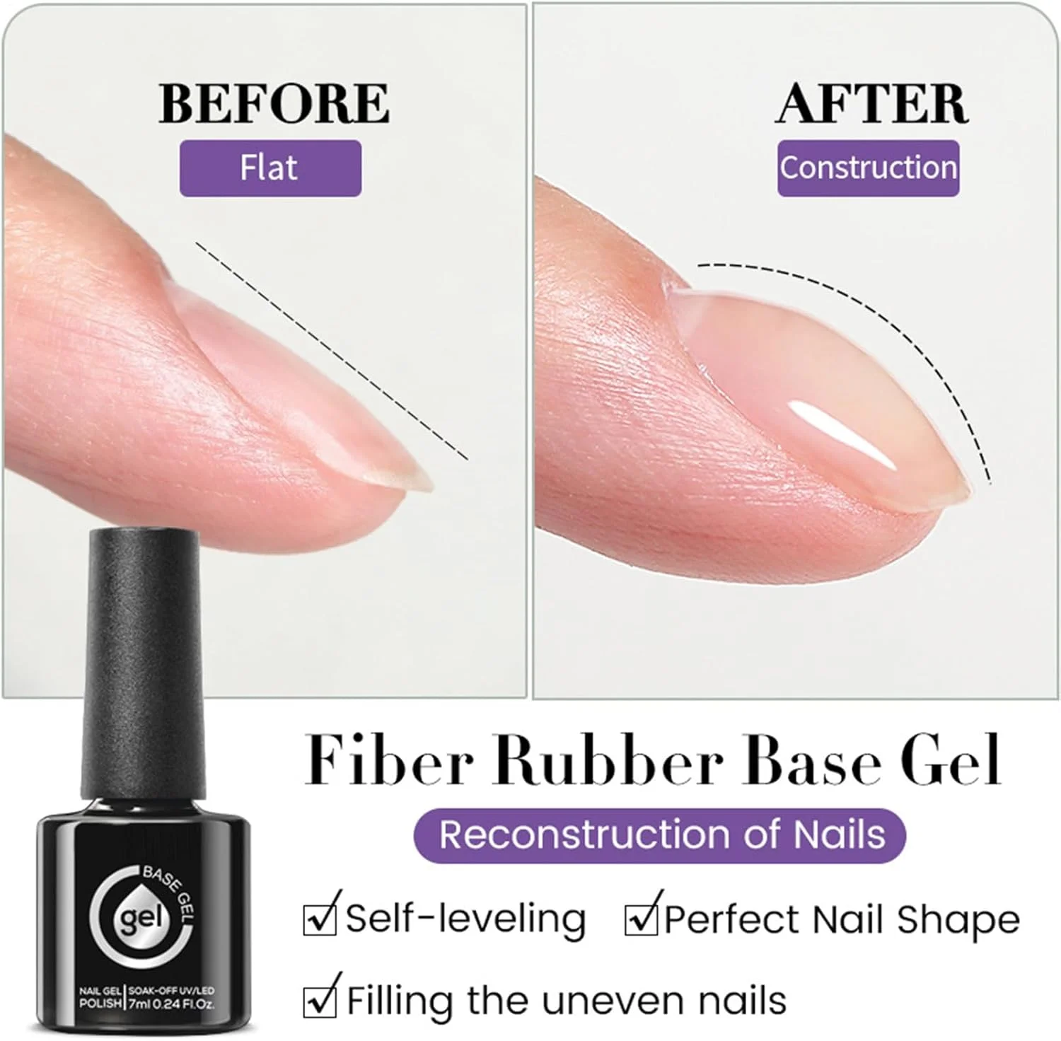 ژل ناخن ساز | ست لاک ژل پایه لاستیکی فایبر گلاس، نیاز به خشک شدن با UV LED، لوازم جانبی مانیکور پدیکور شفاف و قابل برداشتن برای مسافرت، خانه، فضای باز، سالن ژل ناخن ساز | ست لاک ژل پایه لاستیکی فایبر گلاس، نیاز به خشک شدن با UV LED، لوازم جانبی مانیکور پدیکور شفاف و قابل برداشتن برای مسافرت، خانه، فضای باز، سالن