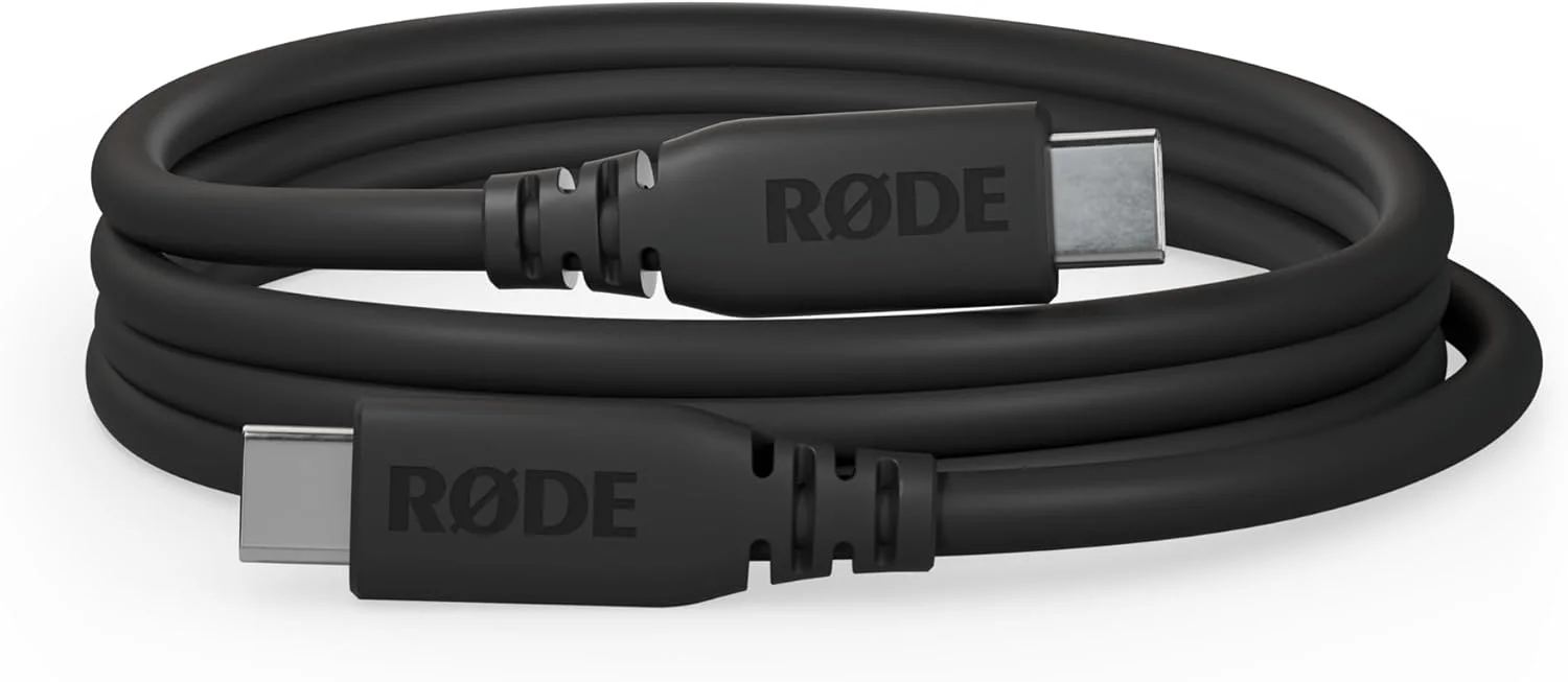 کابل USB-C به USB-C سوپر اسپید RØDE SC27 برای انتقال سریع داده تا 5 گیگابیت بر ثانیه و منبع تغذیه 60 واتی (2 متری، مشکی)