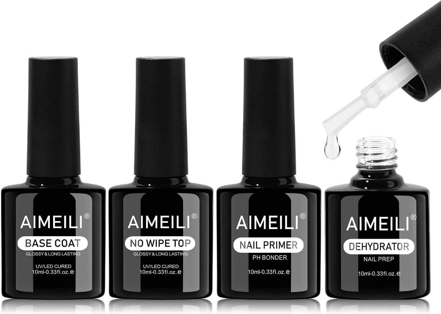 ست پرایمر، دهیدراتور، بیس کت و تاپ کت ناخن ایمیلی، مناسب برای طراحی ناخن، خشک شدن سریع در دستگاه UV، حجم 4 x 10 میلی لیتر ست پرایمر، دهیدراتور، بیس کت و تاپ کت ناخن ایمیلی، مناسب برای طراحی ناخن، خشک شدن سریع در دستگاه UV، حجم 4 x 10 میلی لیتر