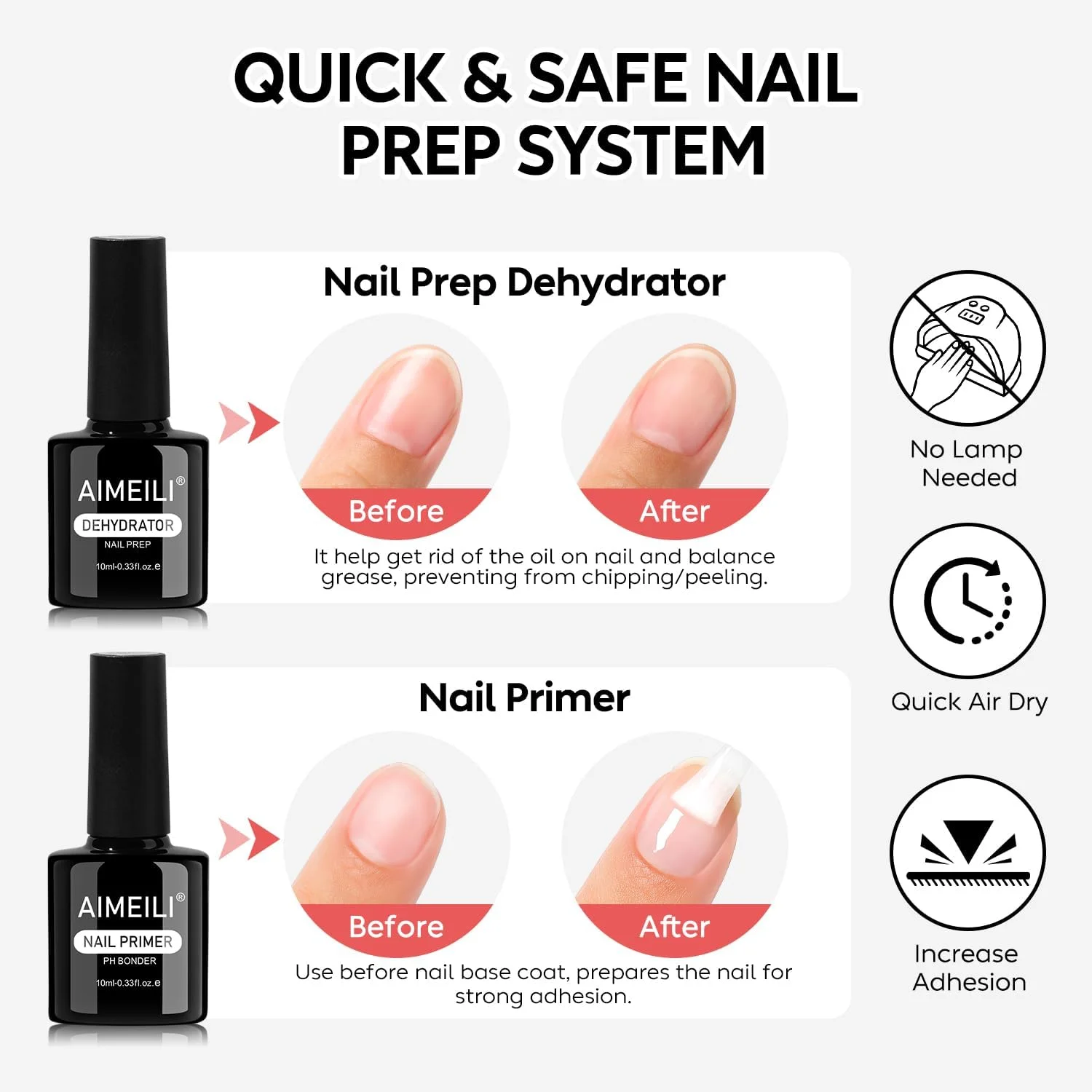 ست پرایمر، دهیدراتور، بیس کت و تاپ کت ناخن ایمیلی، مناسب برای طراحی ناخن، خشک شدن سریع در دستگاه UV، حجم 4 x 10 میلی لیتر ست پرایمر، دهیدراتور، بیس کت و تاپ کت ناخن ایمیلی، مناسب برای طراحی ناخن، خشک شدن سریع در دستگاه UV، حجم 4 x 10 میلی لیتر