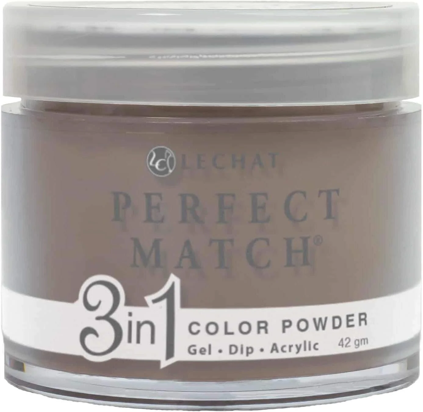 پودر کاشت ناخن Lechat، پودر اکریلیک 2oz 42gm، سیستم دیپینگ، رنگ فندق چوبی