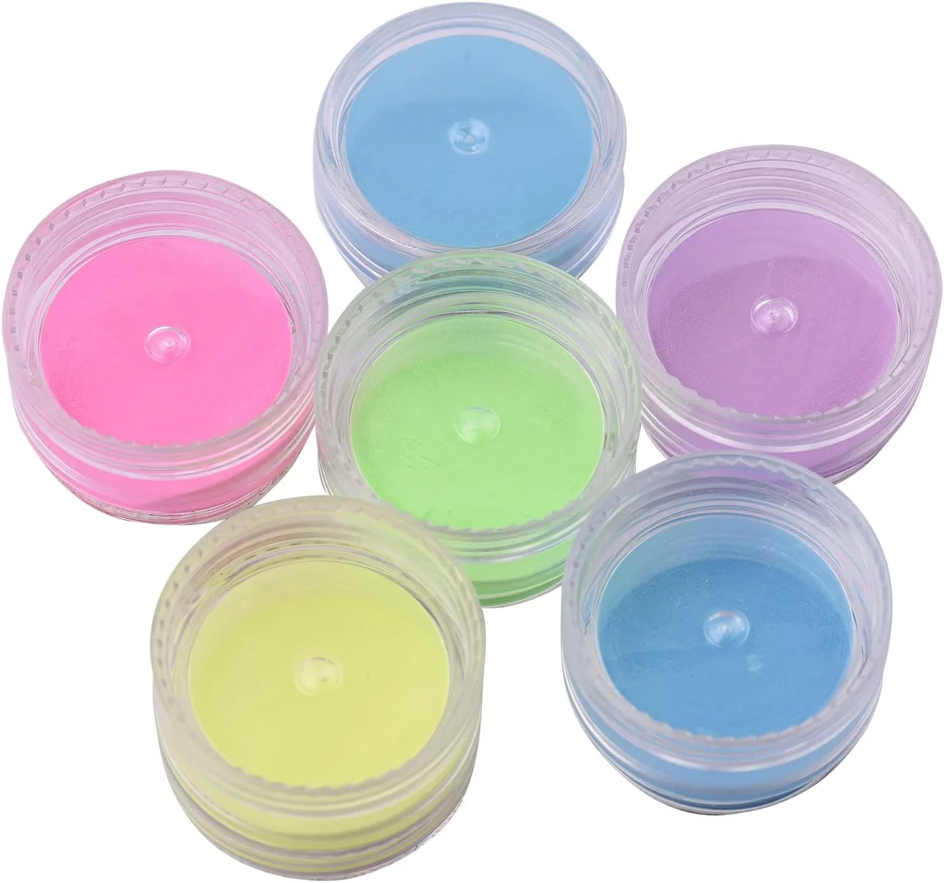 پودر ناخن در 6 رنگ، پودر اکلیلی طراحی ناخن، پولک های کریستالی براق برای کاشت ناخن فرانسوی، مانیکور ناخن، نیاز به لامپ UVLED