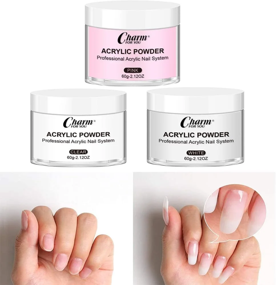 ست پودر کاشت ناخن آکریلیک ورونی، مجموعه 3 رنگ پودر ناخن، برای اکستنشن ناخن آکریلیک بدون نیاز به دستگاه UV LED، طراحی سه بعدی برای مبتدیان و علاقه مندان به هنر ناخن (60 گرم 3 رنگ)