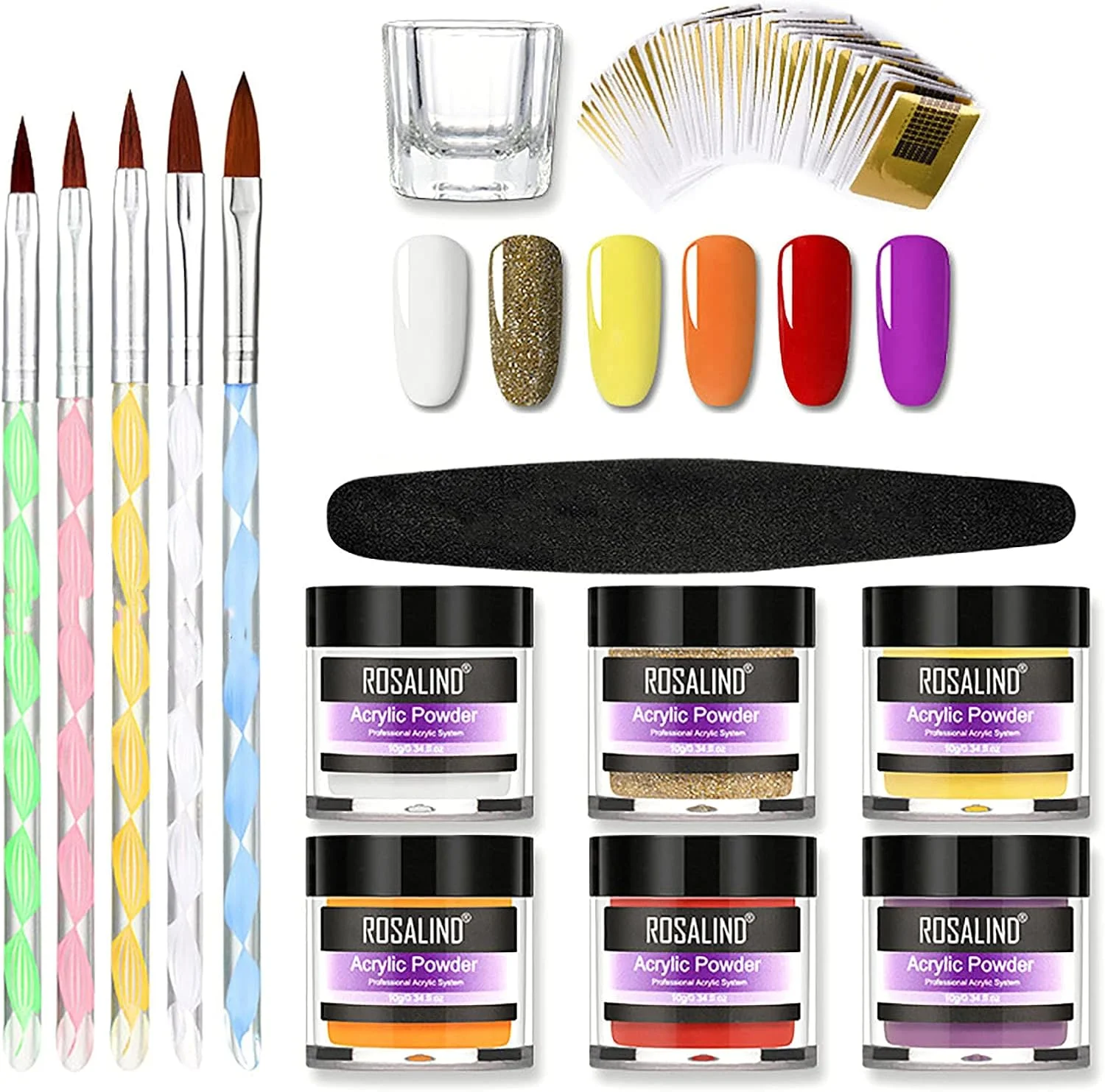 کیت لاک ناخن اکریلیک دیپینگ، پودر کریستال کارو، ژل ناخن برای اکستنشن ناخن، ست مانیکور بیلدر، ست ابزار مانیکور پودر اکریلیک