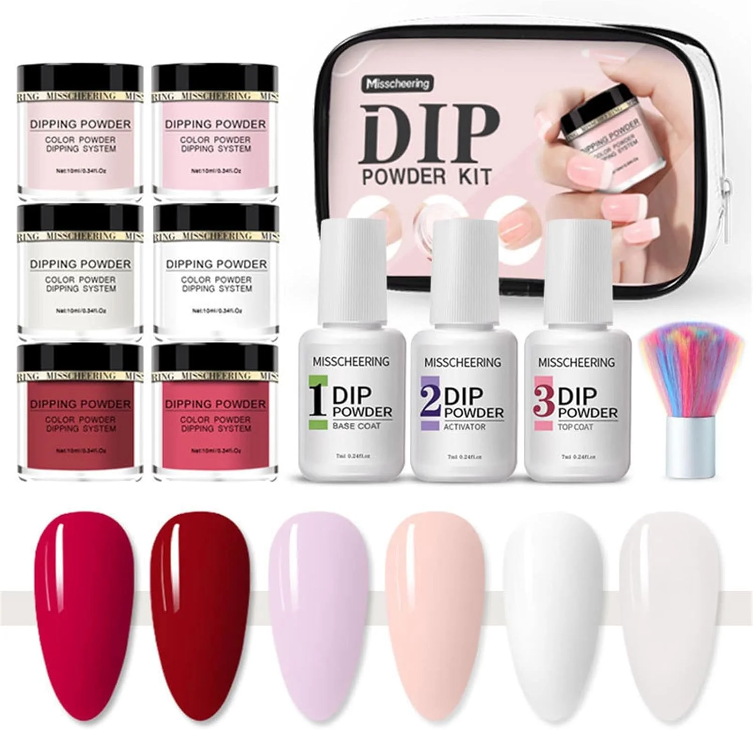 ست شروع پودر دیپ ناخن، کیت پودر دیپ ناخن با ۶ رنگ، شامل بیس کت، تاپ کت و فعال کننده، کیت مانیکور دیپ، سیستم کیت شروع طراحی ناخن فرانسوی برای مبتدیان، طراحی ناخن خانگی DIY ست شروع پودر دیپ ناخن، کیت پودر دیپ ناخن با ۶ رنگ، شامل بیس کت، تاپ کت و فعال کننده، کیت مانیکور دیپ، سیستم کیت شروع طراحی ناخن فرانسوی برای مبتدیان، طراحی ناخن خانگی DIY