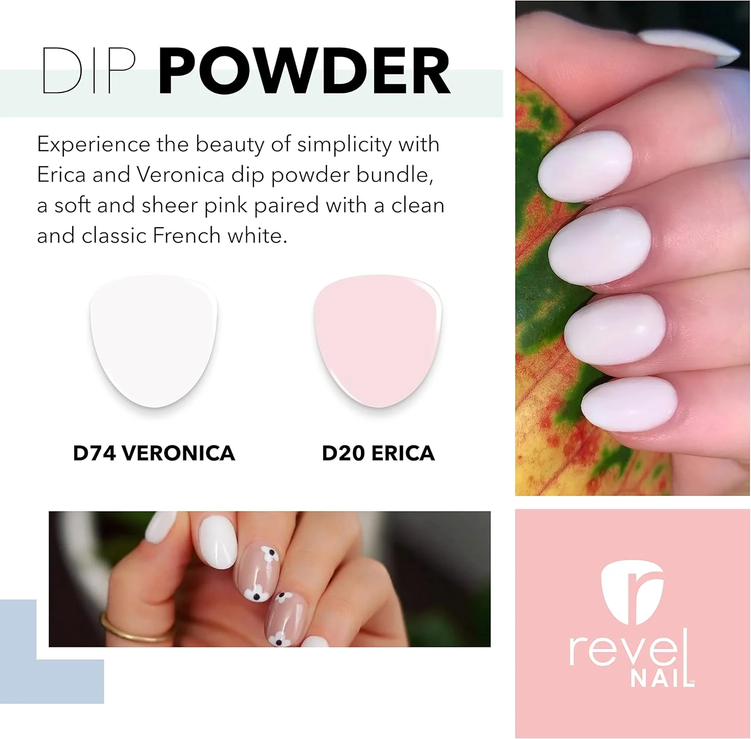 پودر دیپ ناخن Revel Nail - صورتی شفاف و سفید فرانسوی، مقاوم در برابر لب پر شدن، مانیکور DIY پودر دیپ ناخن Revel Nail - صورتی شفاف و سفید فرانسوی، مقاوم در برابر لب پر شدن، مانیکور DIY