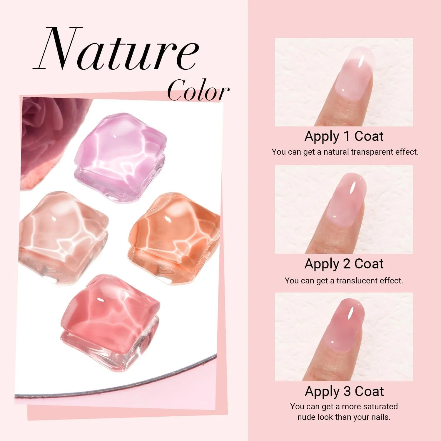 ست آغازگر پودر دیپ ناخن AZUREBEAUTY، ۴ رنگ ژله ای شفاف، صورتی ملایم، سیستم پودر دیپینگ به همراه مایع بیس، تاپ کت و فعال کننده برای طراحی ناخن فرانسوی، مناسب مانیکور و استفاده در سالن و منزل