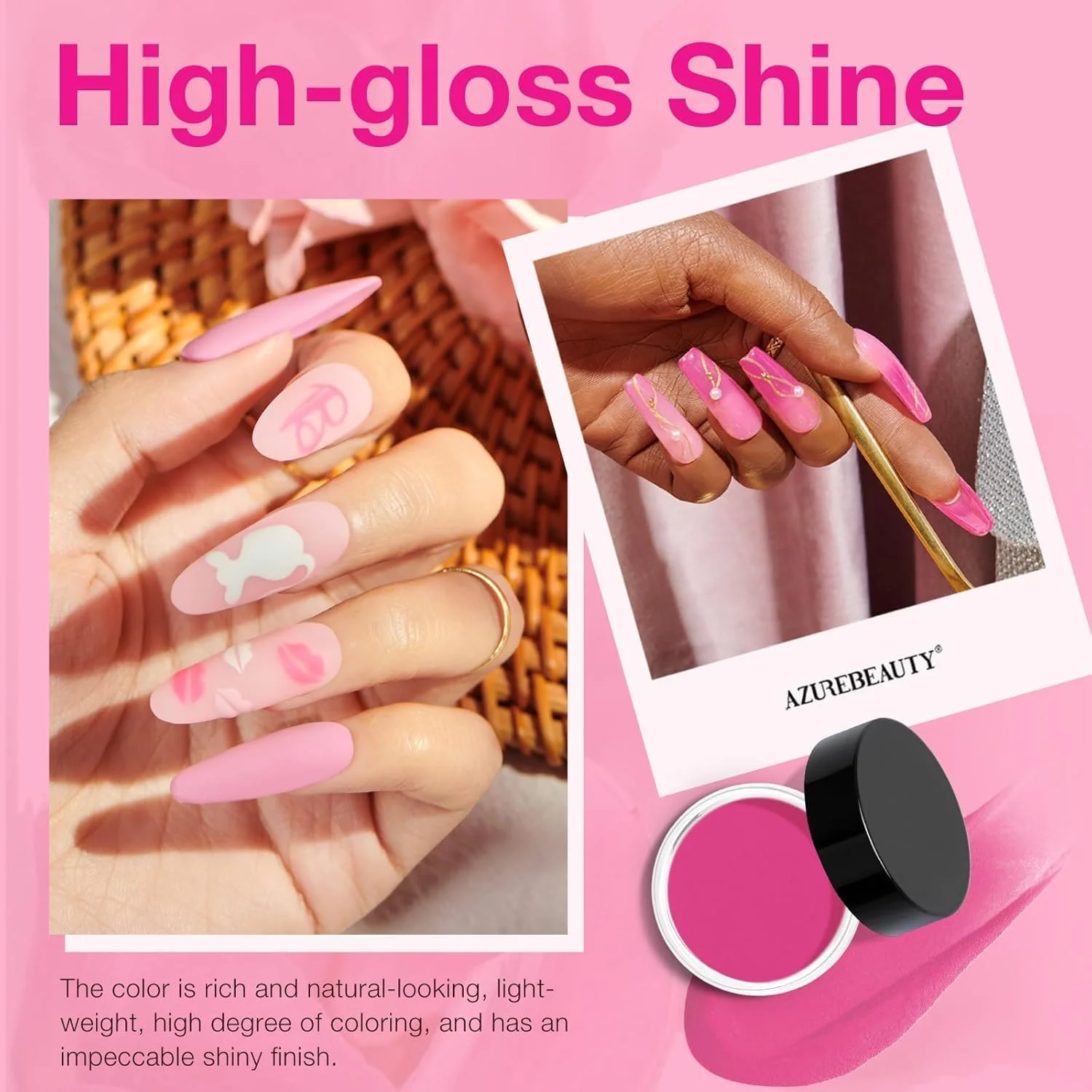 ست پودر دیپ ناخن AZUREBEAUTY، شامل ۴ رنگ پودر آکریلیک دیپینگ روشن/صورتی چرک/سفید شفاف مناسب تابستان، به همراه ست مایع شامل بیس کت/تاپ کت و اکتیواتور برای طراحی ناخن فرانسوی و مانیکور، هدیه ای مناسب برای بانوان