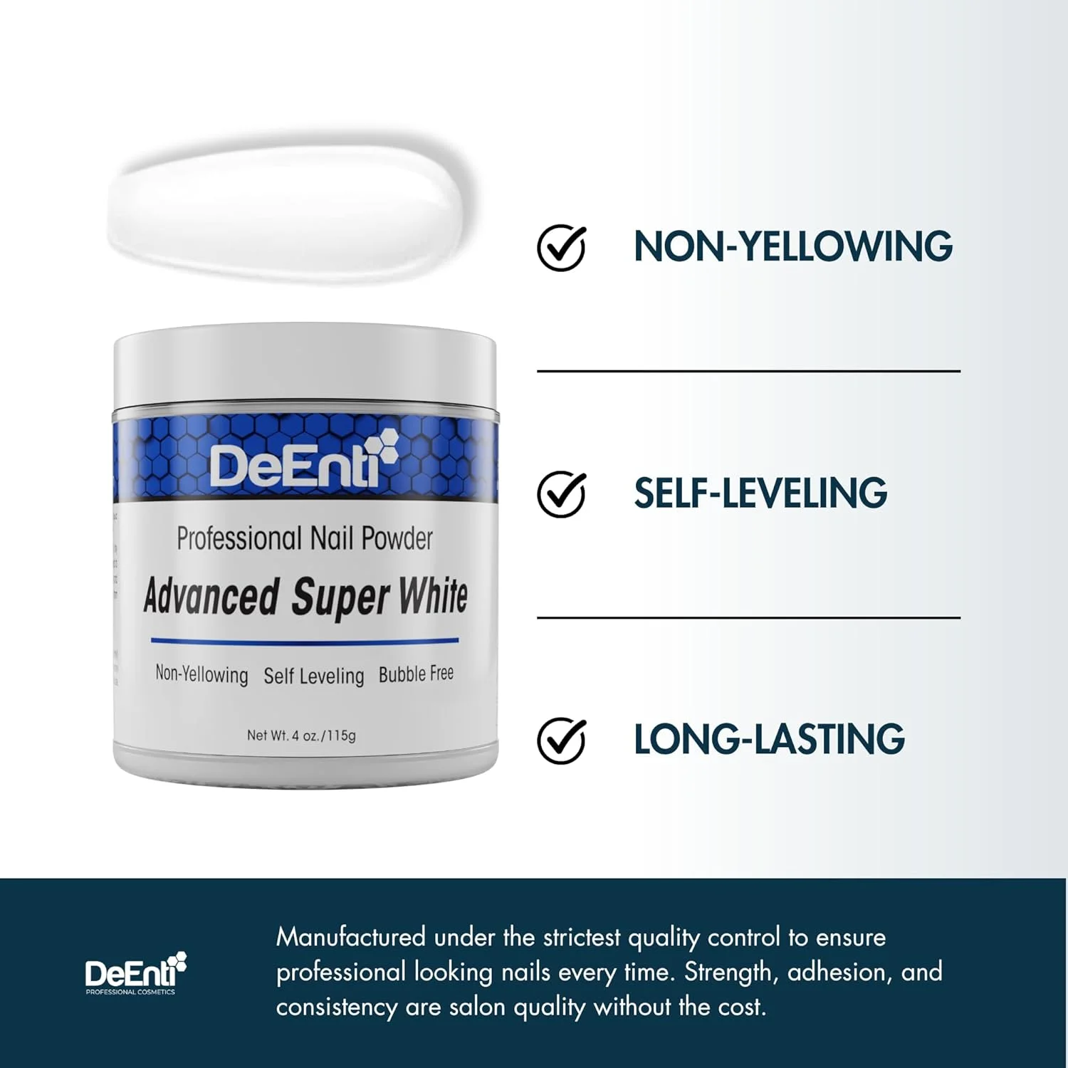 پودر اکریلیک ناخن، ۱۱۳ گرم، سفید روشن، مناسب برای کاشت ناخن، کیفیت سالنی ماندگار، بدون حباب، مناسب برای مانیکور حرفه ای، ناخن مصنوعی، طراحی و اکستنشن