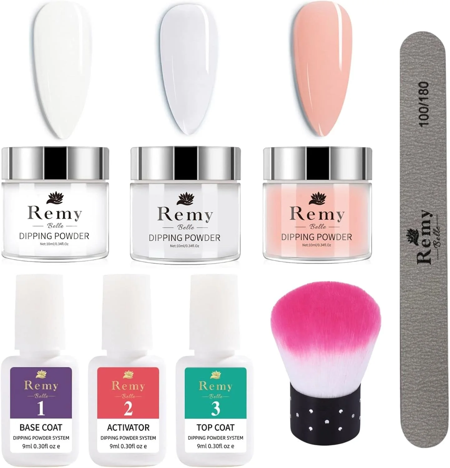 ست آغازگر پودر دیپ ناخن Remy Belle، ۳ رنگ x ۱۰ میلی لیتر پودر دیپینگ با بیس و تاپ کت فعال کننده برای طراحی ناخن فرانسوی، مانیکور سالنی DIY در خانه (کیت -۱) ست آغازگر پودر دیپ ناخن Remy Belle، ۳ رنگ x ۱۰ میلی لیتر پودر دیپینگ با بیس و تاپ کت فعال کننده برای طراحی ناخن فرانسوی، مانیکور سالنی DIY در خانه (کیت -۱)