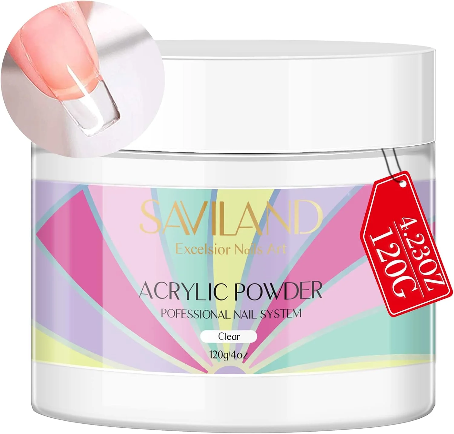 پودر اکریلیک شفاف 120 گرمی ساویلند - پودر اکریلیک حرفه ای کریستالی پلیمر شفاف برای اکستنشن ناخن های اکریلیک بدون نیاز به دستگاه UV پودر اکریلیک شفاف 120 گرمی ساویلند - پودر اکریلیک حرفه ای کریستالی پلیمر شفاف برای اکستنشن ناخن های اکریلیک بدون نیاز به دستگاه UV