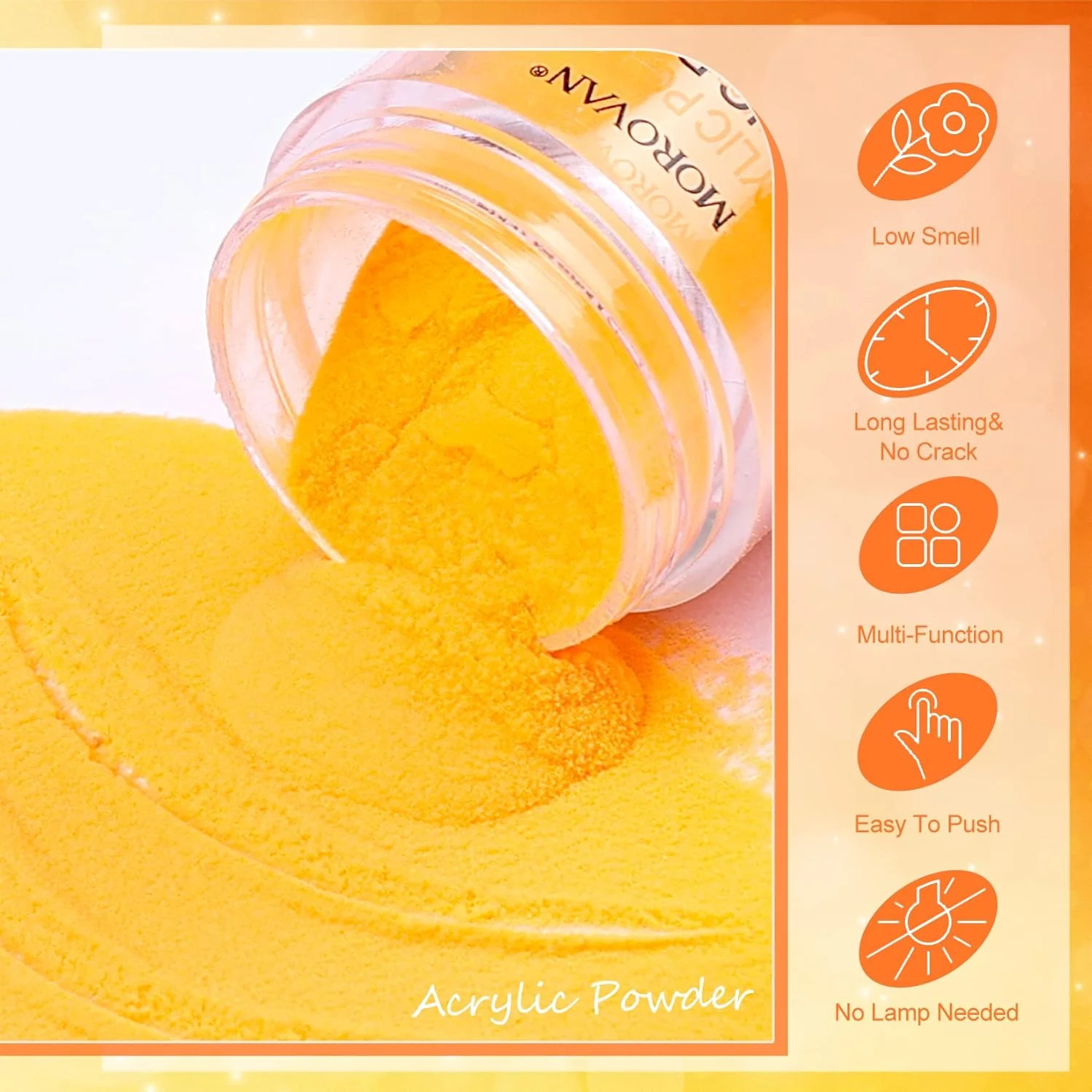 مجموعه پودر اکریلیک مورووان - 12 رنگ پودر اکریلیک شب تاب، پودر ناخن اکریلیک رنگ های درخشان، پودر پلیمری حرفه ای برای طراحی و کاشت ناخن اکریلیک