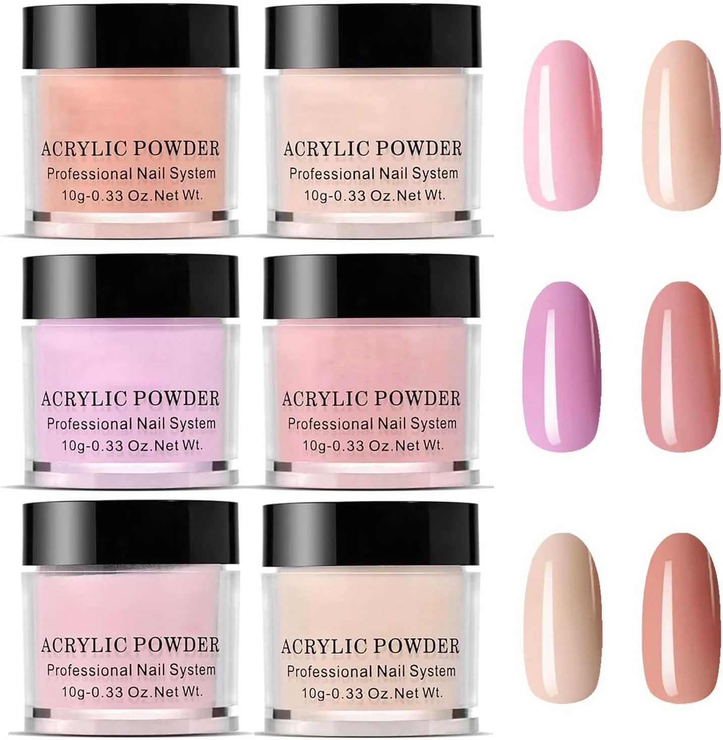 مجموعه پودر اکریلیک 6 رنگ خنثی برای کاشت و طراحی ناخن مصنوعی - رنگ های کریستالی، صورتی، نارنجی - بدون نیاز به دستگاه UV مجموعه پودر اکریلیک 6 رنگ خنثی برای کاشت و طراحی ناخن مصنوعی - رنگ های کریستالی، صورتی، نارنجی - بدون نیاز به دستگاه UV