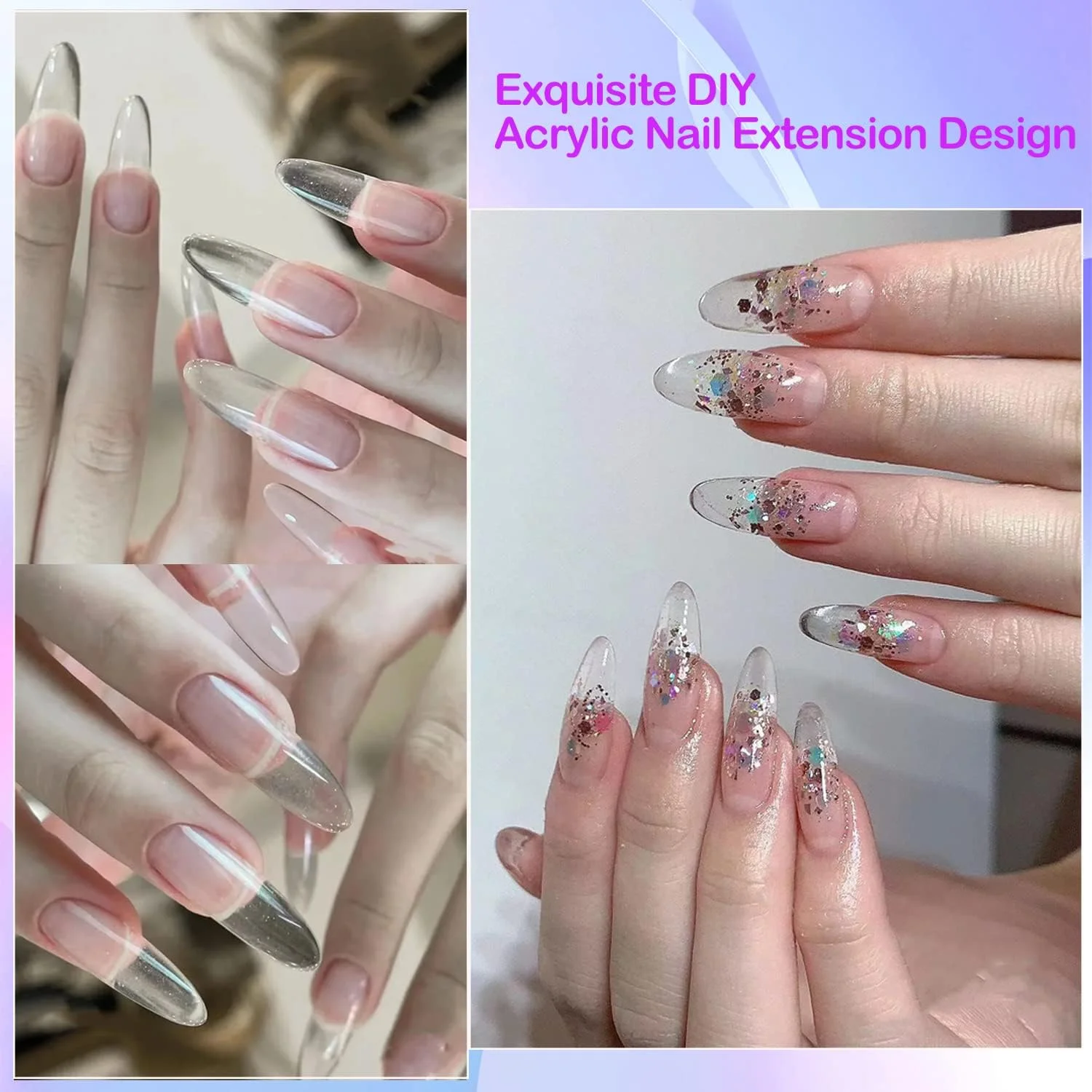 پودر اکریلیک ناخن مجیک آرمور، 30 گرم، پودر اکریلیک، شکل دهی آسان، فرمول غیر زرد شونده، پودر اکریلیک حرفه ای برای اکستنشن ناخن های اکریلیک برای منزل و سالن (شفاف)