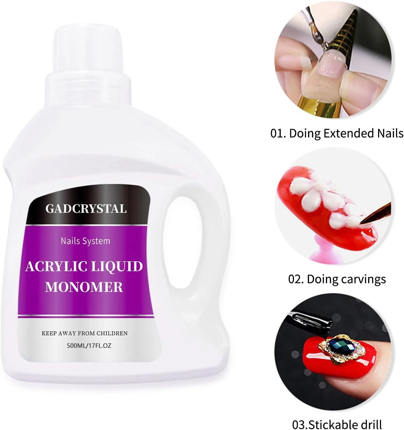 مایع مونومر اکریلیک، مایع اکریلیک ناخن 500 میلی لیتر، مایع اکریلیک برای ناخن، مایع اکریلیک مونومر ناخن، مایع اکریلیک برای پودر اکریلیک، اکستنشن ناخن برای طراحی ناخن و مانیکور DIY