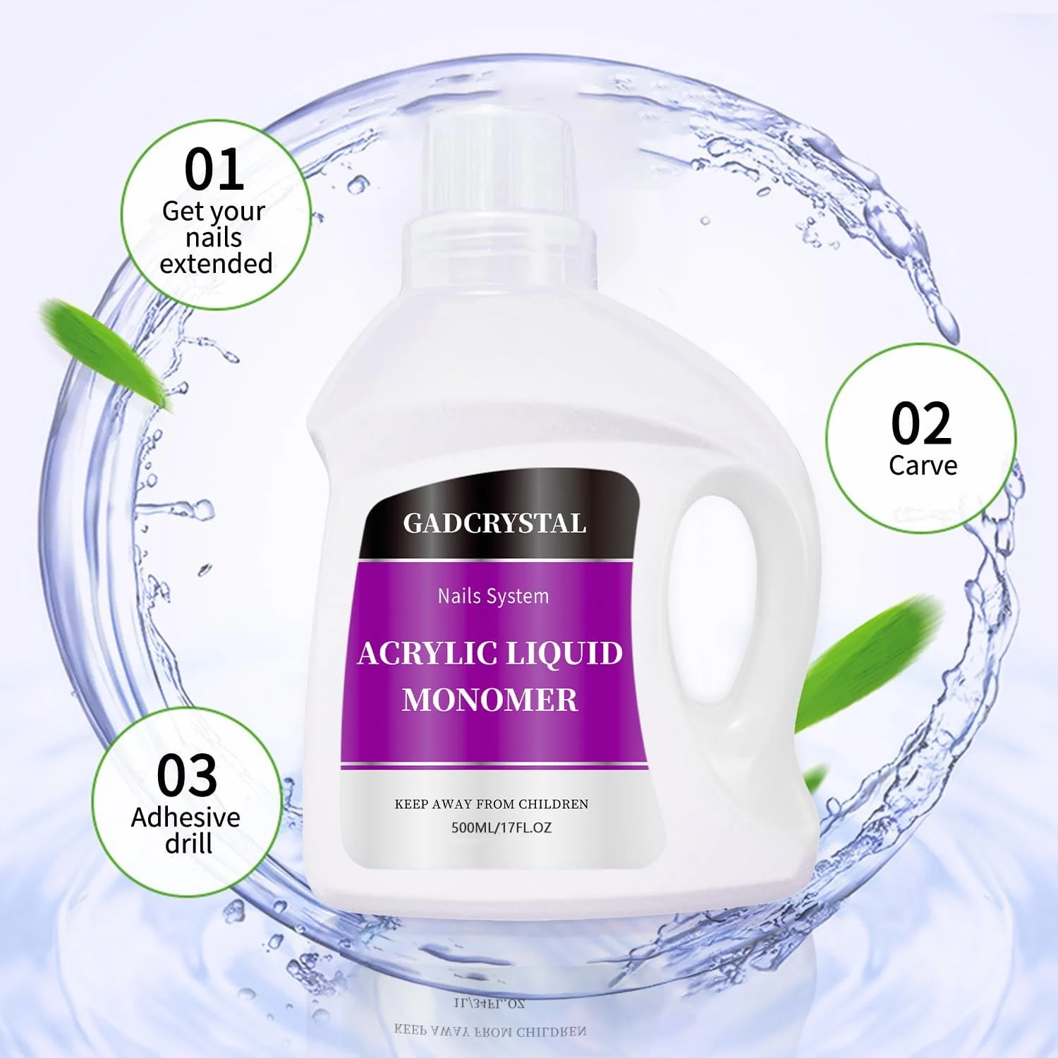 مایع مونومر اکریلیک، مایع اکریلیک ناخن 500 میلی لیتر، مایع اکریلیک برای ناخن، مایع اکریلیک مونومر ناخن، مایع اکریلیک برای پودر اکریلیک، اکستنشن ناخن برای طراحی ناخن و مانیکور DIY