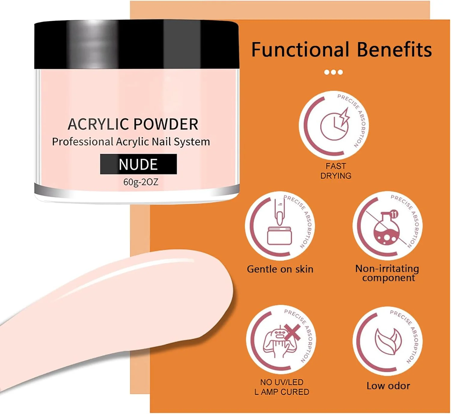 پودر اکریلیک 60 گرمی برای کاشت ناخن - پودر ناخن مصنوعی با ظرفیت بالا برای طراحی و فرم دهی - بدون نیاز به لامپ UV پودر اکریلیک 60 گرمی برای کاشت ناخن - پودر ناخن مصنوعی با ظرفیت بالا برای طراحی و فرم دهی - بدون نیاز به لامپ UV