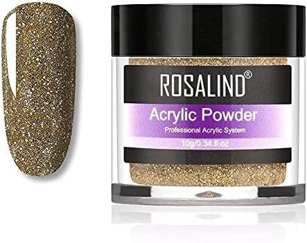 پودر اکریلیک ROSALIND برای کاشت ناخن، تزئینات طراحی ناخن، ست کیت مانیکور کریستالی، لوازم جانبی حرفه ای ناخن (RL-10g-201)