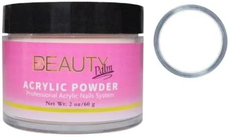 پودر اکریلیک بیوتی پالم | پودر اکریلیک رنگی برای طراحی ناخن، اکستنشن ناخن، هنر DIY، مانیکور سه بعدی، هدیه برای زنان و دختران 60 گرم (سفید عمیق)