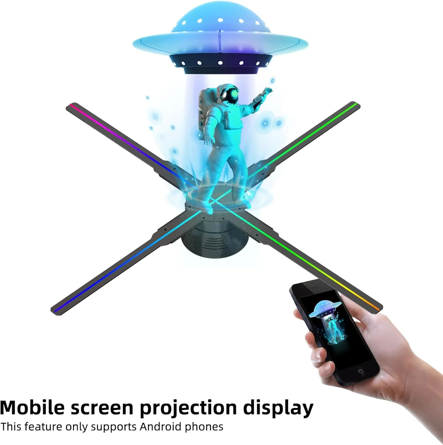 فن هولوگرام سه بعدی با 700 ویدیوی کتابخانه، نمایشگر پروژکتور هولوگرافی متحرک برای فروشگاه های تجاری، مغازه ها، تعطیلات (20.5 اینچ (APP+WIFI+Bluetooth+Remote+HD LED با رزولوشن 2000*1444PX))