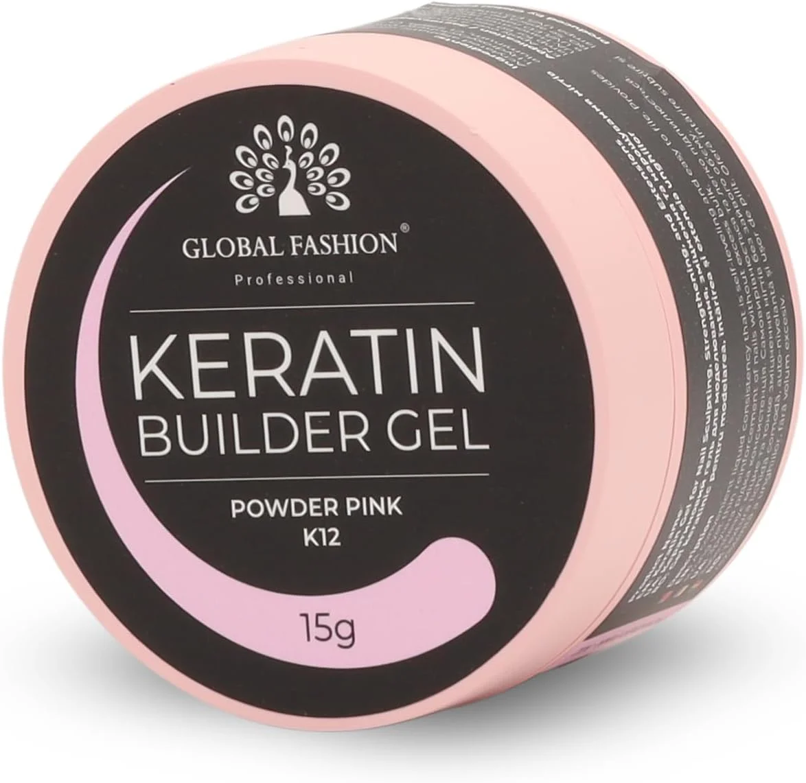ژل سازنده کراتین 15 گرمی، ژل سخت خود تراز شونده، بادوام و قوی برای پوشش، اکستنشن و ترمیم ناخن، خشک شدن با UV LED، بدون بو، پرداخت سالنی، فرمول تقویت کننده، ماندگاری طولانی (K12 - صورتی پودری)